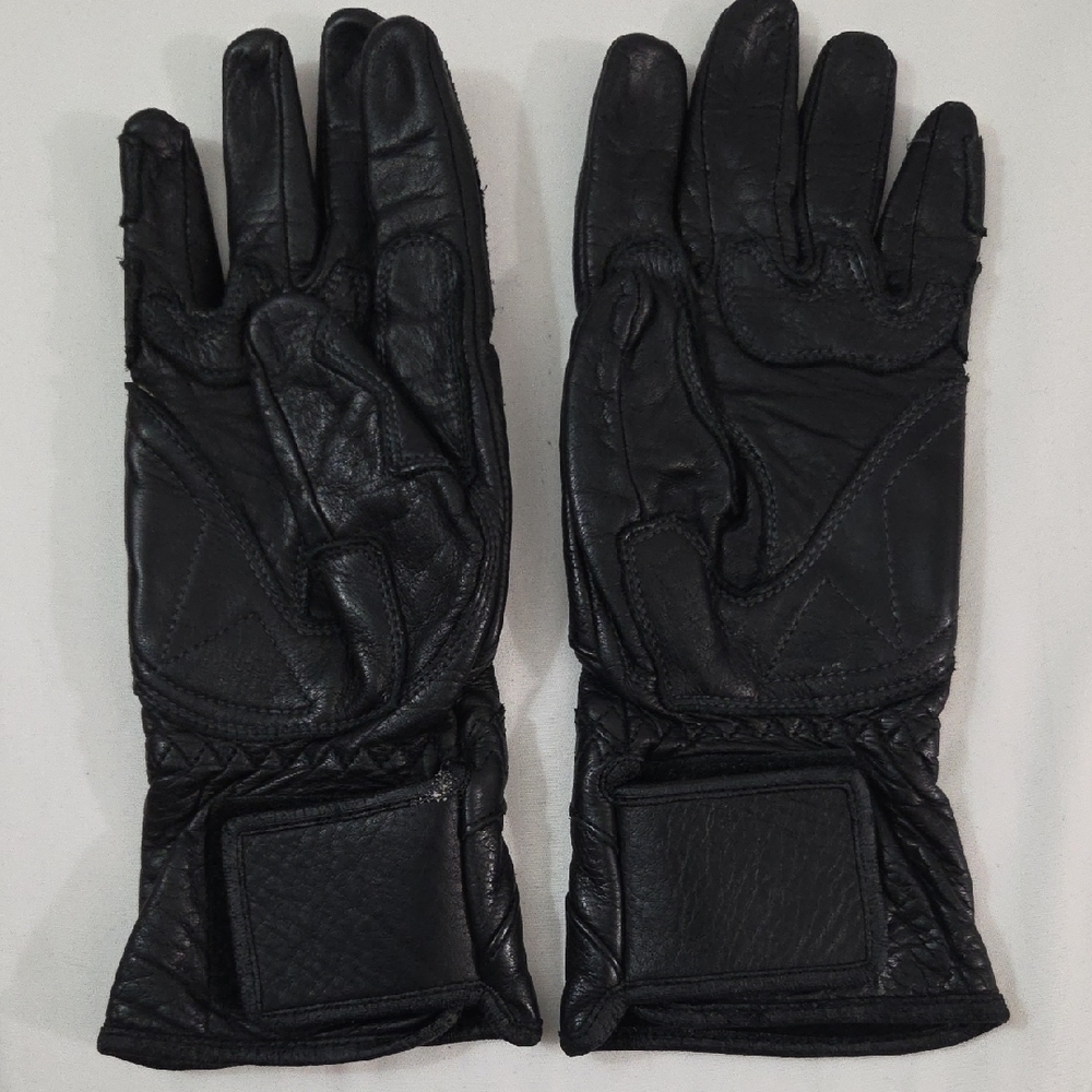 OLYMPIA Black Motorcycle Leather Gloves - Picture 2 of 15
